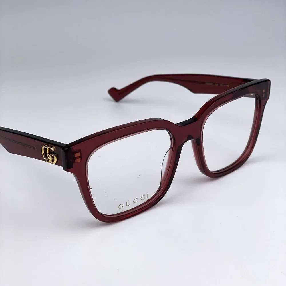 NEW  Gucci GG0958O 006 Burgundy Square Unisex Eyeglasses